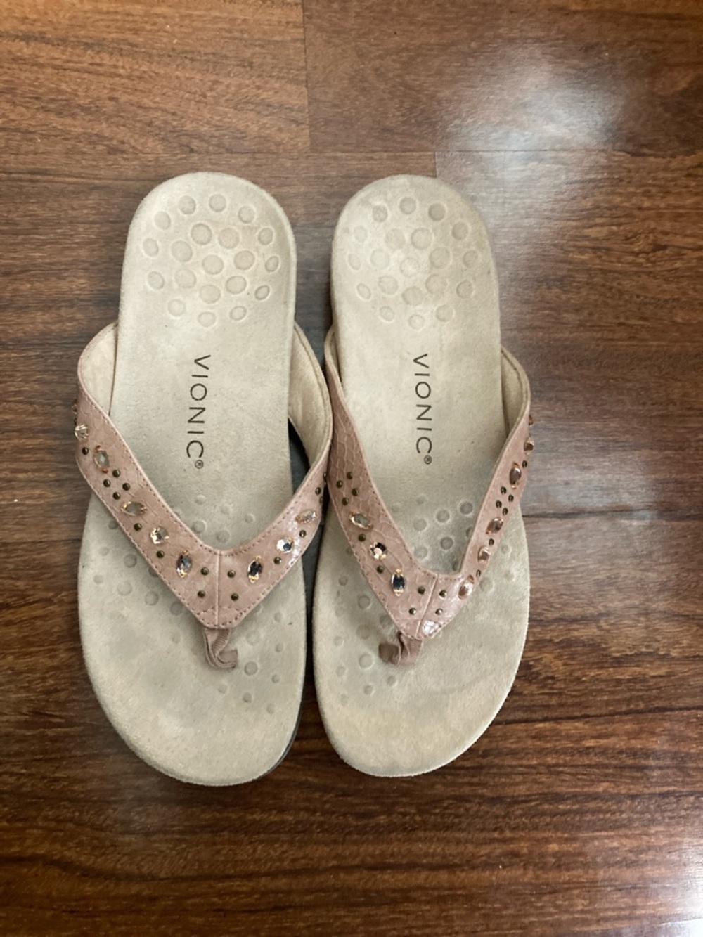 Vionic Womens Tan Jewel Thong Sandals Sz 9 - Picture 2 of 8